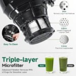 AMZCHEF Cold Press Juicer 2026 Upgraded, 6.5" Large Feed Chute for Whole Fruits & Vegetables - Image 7